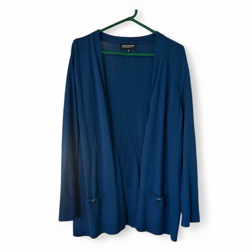 Jones New York Navy Knit Cardigan - PXL - Picture 1 of 10